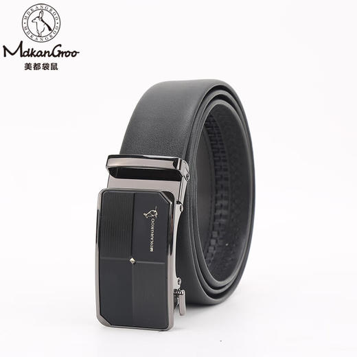 美都袋鼠（MDKANGROO）时尚MD309AM203-DA-M2男士皮带商务情人节送老公礼物父亲节皮带 黑色 115cm 商品图0