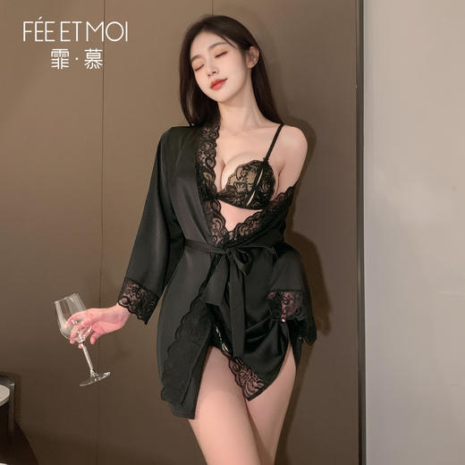 【情趣内衣】霏慕 欲影蕾丝花边睡袍ZY6171 商品图4