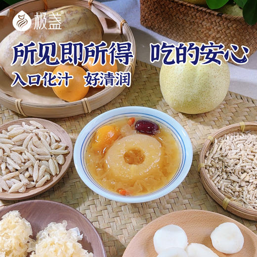 极盏 · 低糖五汁炖梨 真材实料 莲藕马蹄麦冬芦根整颗梨当季补津润燥食材 · 【时令养生】低糖五汁炖梨252g*6碗 商品图2