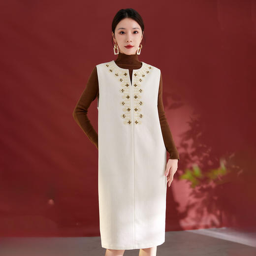 QS羊毛背心连衣裙秋冬新款法式小香风设计感气质裙子女1639 商品图0