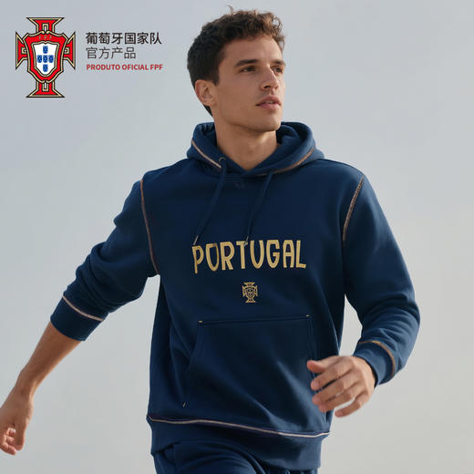 【官方正版】葡萄牙国 家队 | 深蓝色连帽卫衣秋季长袖上衣C罗 商品图3