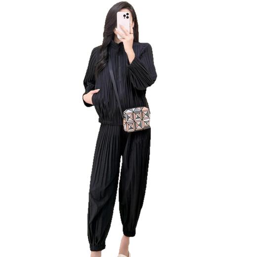 秋季气质穿搭套装女宽松休闲简约时尚防风夹克外套束脚裤子两件套 商品图4