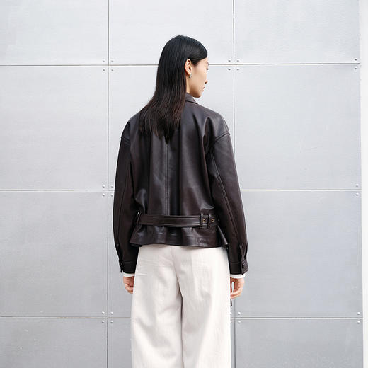 NEELLY纳俪商场同款秋冬新款气质简约皮衣外套女高级感通勤上衣N25091C01140 商品图1
