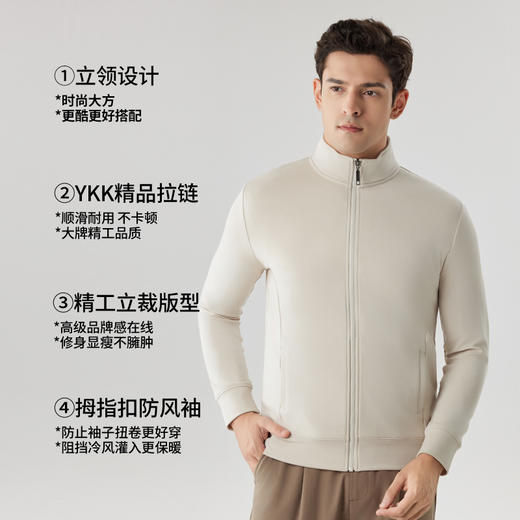 【合作款】男装户外运动半拉链长袖上衣纯色 yb1020025 商品图1