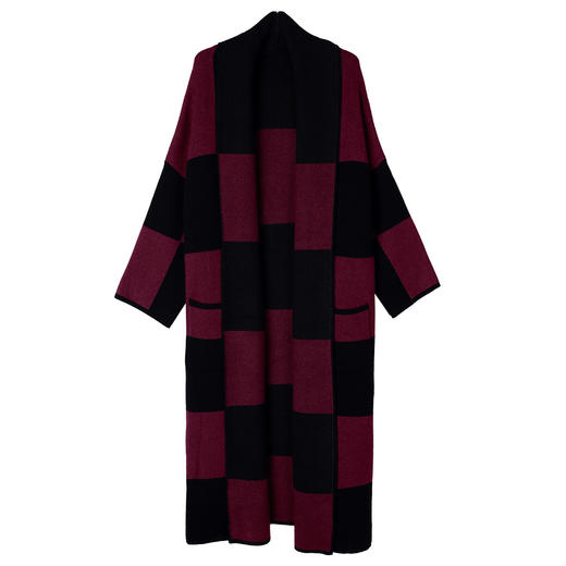 雀说秋冬宽松毛呢开衫过膝长款加厚针织外套AL8212 商品图4