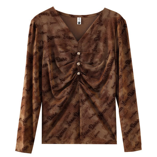 KQL 765G396新款V领修身洋气百搭上衣 商品图4