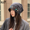 「秋冬新款！波西米亚风」韩版帽子女大头围显脸小冷帽复古堆堆帽护耳保暖包头帽配饰 商品缩略图1