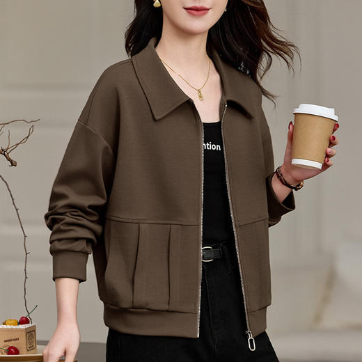 雀说翻领夹克女今年流行爆款外套新款洋气女装休闲百搭上衣AL10005 商品图2