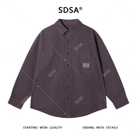 12475SDSA男士秋冬新款痞帅男装韩版休闲纯色口袋纽扣翻领长袖衬衫百搭 商品图1
