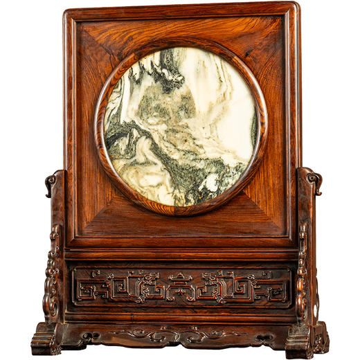 二十世纪	红木镶云石插屏 商品图5