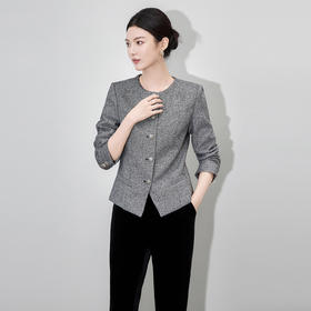 WL 2512710小香风法式优雅赫本短款收腰修身外套