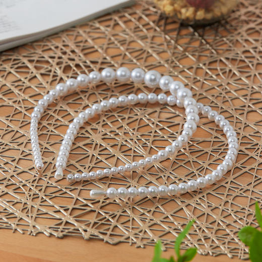 简约ins风优雅珍珠发箍头箍套装 商品图1