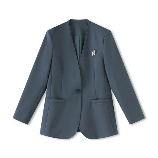 WL 2512705通勤正式西装外套无领重工珠边收腰显瘦西服 商品图4