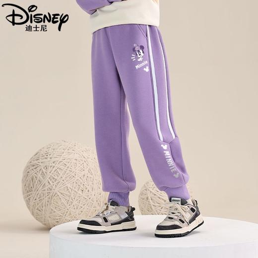 迪士尼女童加绒裤子一体绒外穿2024新款女大童运动裤冬季加厚卫裤 商品图5
