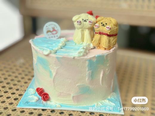 情侣手绘蛋糕立体小动物（请务必提前24小时预定） 商品图0