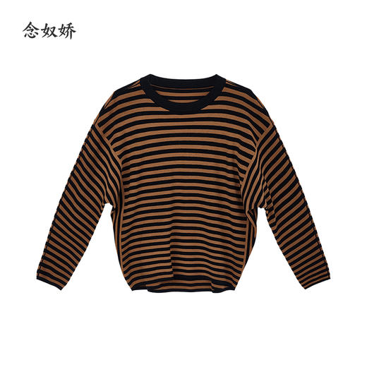 【商场同款】CNK5915“ 松弛条纹蝙蝠衫 ” 低调的黑棕条纹 沉稳内敛，搭配出彩 商品图9