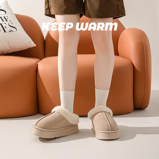 【巨保暖流氓兔棉拖鞋】 女士冬季室内家居厚底保暖拖 防滑外穿包跟保暖加绒棉拖鞋男 商品图3