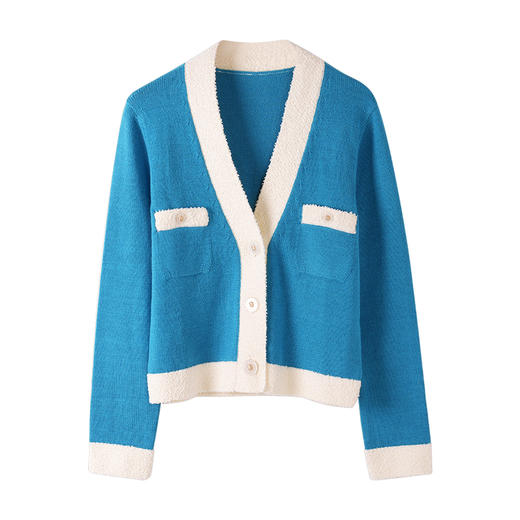 爱帝小香风气质羊毛衫喜气红色开衫外套 商品图7