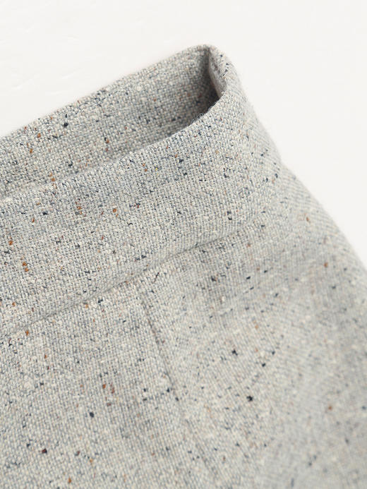 小香风毛呢裙裤女秋冬高腰显瘦 A 字阔腿短裤 设计感开叉假两件裙裤 商品图2