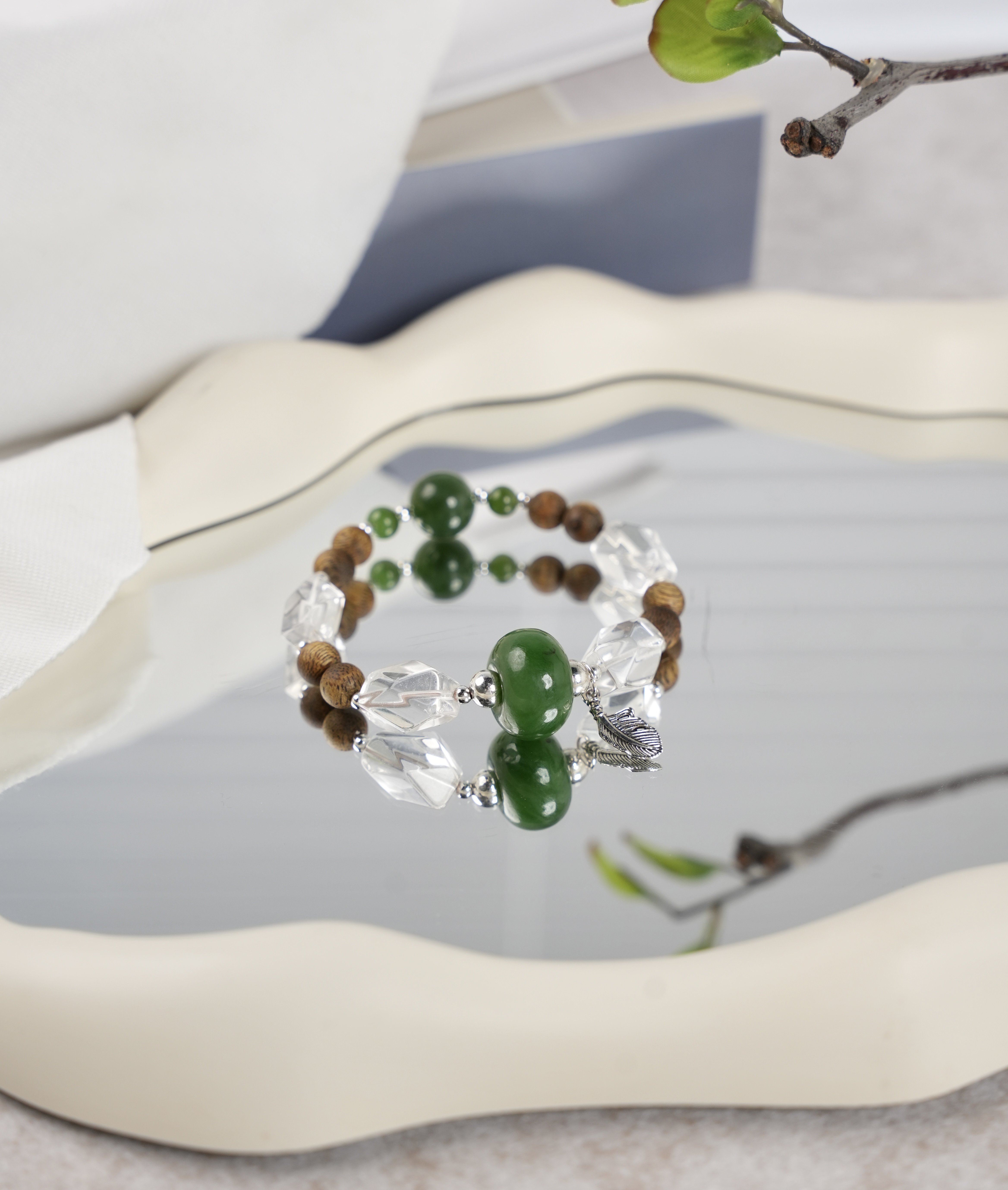 后辰和田玉沉香手串