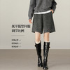 【09/26新品】熙世界灰色毛呢短裤女秋冬2025新款高级感休闲直筒中裤西装五分裤 商品缩略图2
