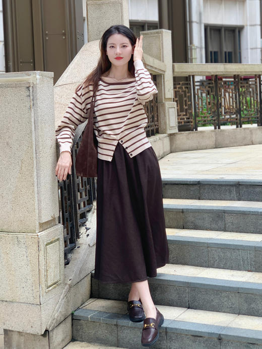 【百图lulu定制】【慕斯半裙】垂感 呢子料 A字 橡筋腰头半身裙 商品图7