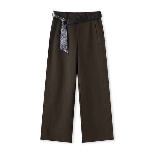 「高货wl」全系升级【铂金会员247/天猫329/差价82】(21560)洛诗琳设计感丝巾腰带直筒裤2025秋季老钱风通勤窄版阔腿 商品图4