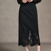 FL2182 2025秋季新款镂空蕾丝拼接半身裙显瘦中长裙开叉直筒裙 商品缩略图4
