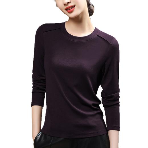 「自j」全新升级【铂金会员128/天猫169/差价41】(02239)洛诗琳新款莱赛尔天丝羊毛长袖T恤2025秋季正肩显瘦打底上衣 商品图4