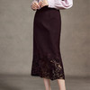 FL2182 2025秋季新款镂空蕾丝拼接半身裙显瘦中长裙开叉直筒裙 商品缩略图0