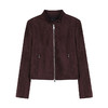 NEELLY纳俪商场同款秋季新款时尚麂皮质感显瘦女百搭深色短外套N25094C04627 商品缩略图3