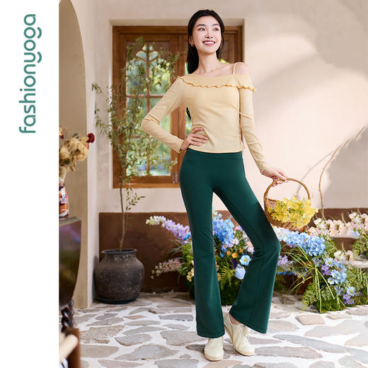 凡圣瑜伽一字美肩一体杯长袖 F15361 商品图12