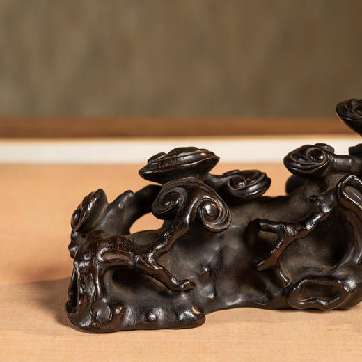 清	紫檀透雕灵芝纹笔架山 商品图3