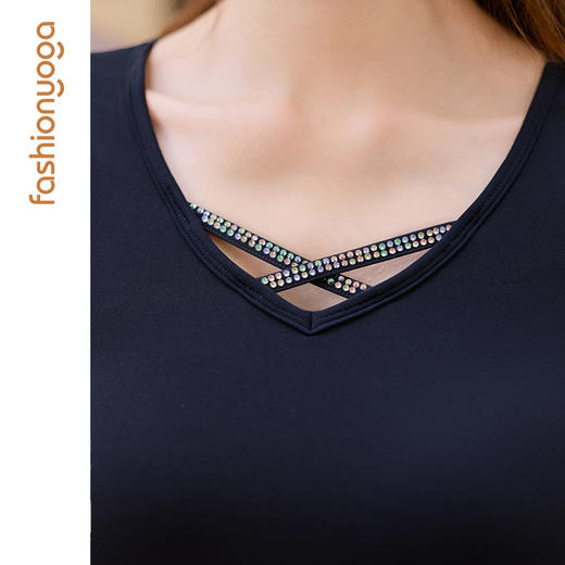 凡圣瑜伽V领贴钻一体杯长袖 FC15356 商品图7