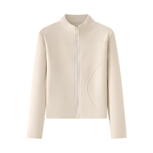 雀说考拉绒外套运动女秋冬新款立领双弧曲线紧身上衣拉链气质开衫AL119 商品图4