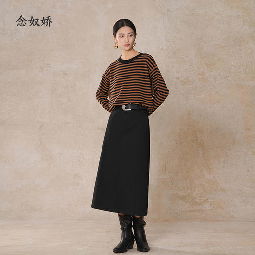 【商场同款】CNK5915“ 松弛条纹蝙蝠衫 ” 低调的黑棕条纹 沉稳内敛，搭配出彩 商品图8