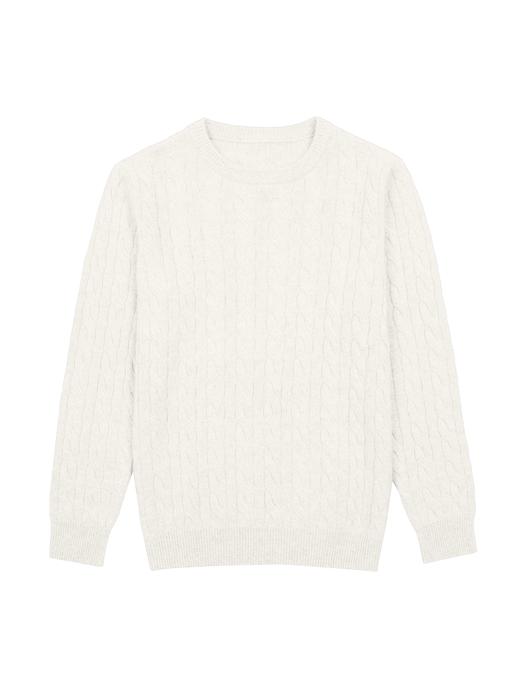 「4色可选」100%小山羊绒Baby Cashmere7针圆领绞花针织衫 商品图3