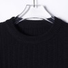 SDSA秋冬新款痞帅男装韩版纯色简约竖纹圆领针织衫百搭慵懒风毛衣 商品缩略图1