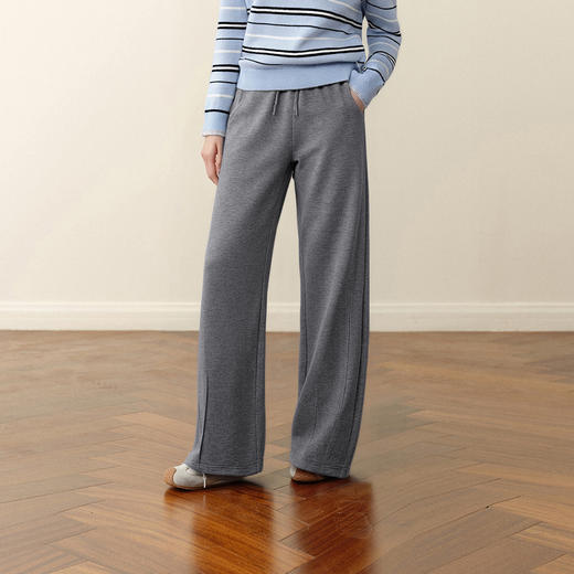 【严选】孟子义代言诗凡黎针织弯刀卫裤2025秋冬新款宽松百搭显瘦休闲裤女7G9151131 商品图0