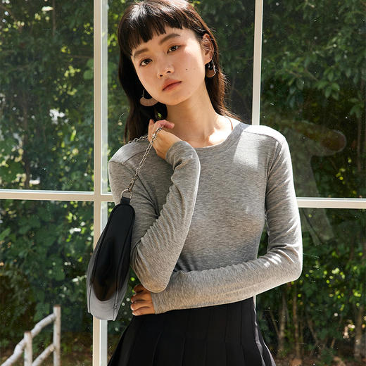 4.4%羊毛 47.5%莱赛尔 超柔天丝羊毛早秋打底衫   A-5240 商品图5