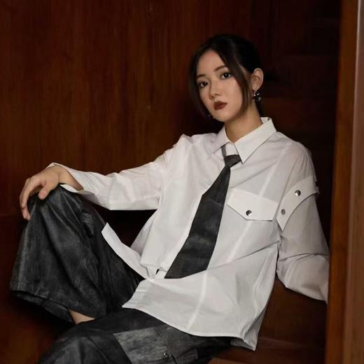 NC配领带小设计长袖衬衫50627（白）秋季 153030050321 商品图0