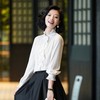 西子/海派佳人法式气质醋酸风木耳边米白色上衣/SYTJ093 商品缩略图1