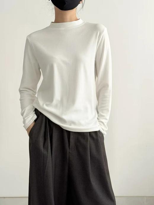 耐尔 糯米棉感小立领拉绒打底衫 W4080 商品图4