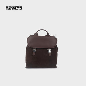 和诚行2025秋冬新款时尚休闲高品质磨砂皮拼真皮双肩包4570017