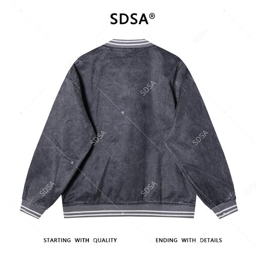 SDSA男士秋冬新款痞帅男装复古宽松棒球领夹克拼接设计小众外套 商品图5