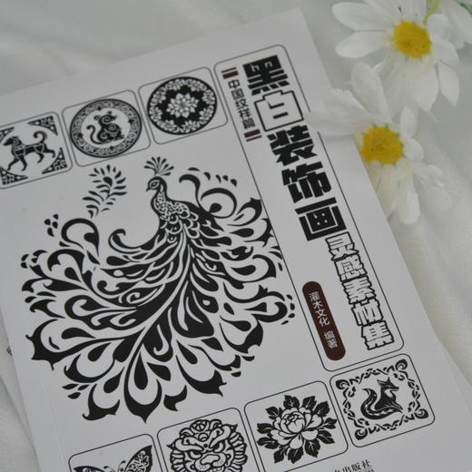 黑白装饰画灵感素材集 中国纹样篇 插画素材画册画集临摹涂色控笔图册 纹样插画素材黑白创意插图 商品图1