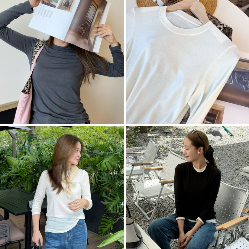 2509401   羊毛 棉 超细腻 长袖tee 打底 叠穿