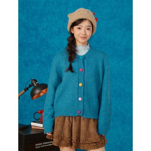 复古彩扣百搭开衫毛衣-纪念日百货门店同款166543101 商品图2