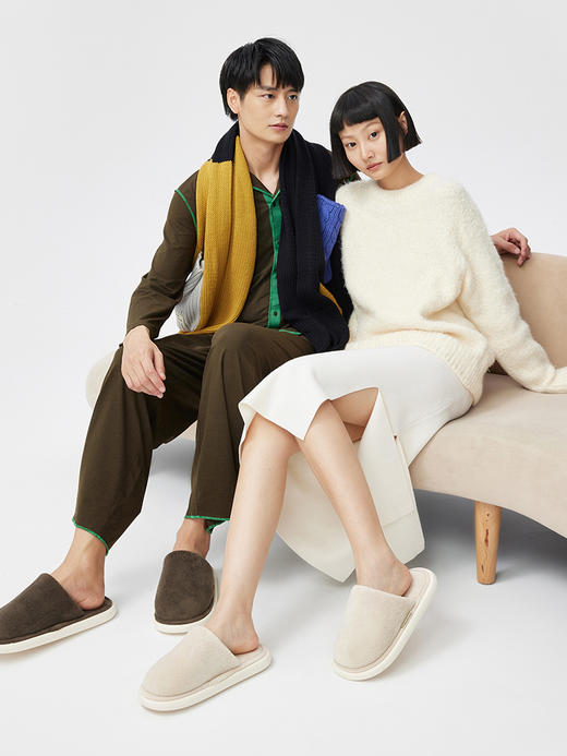 秋冬情侣踩屎感棉拖鞋 男女云感厚毛毛绒 暖脚不臭脚 卧室室内防臭防滑家居鞋 商品图8