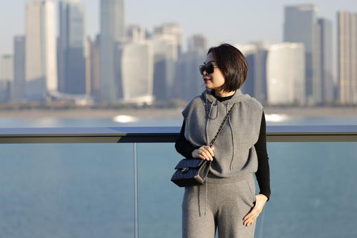 100%山羊绒无袖连帽套头背心 商品图1